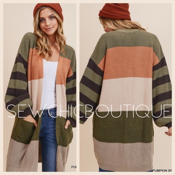 So Pretty! Oversized Knit Striped Cardigan - Picture 2 of 13